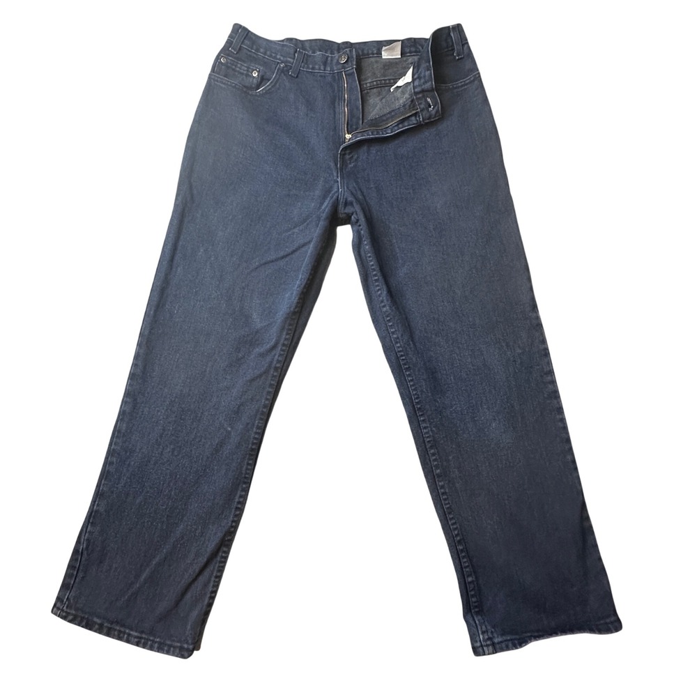 Faded Glory Jeans Mens 35x28 Blue Straight Leg Denim Dark Wash Classic Fit Pants